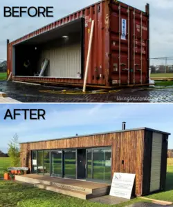 Unique Shipping Container House Transformation Completed in 3 days from ...