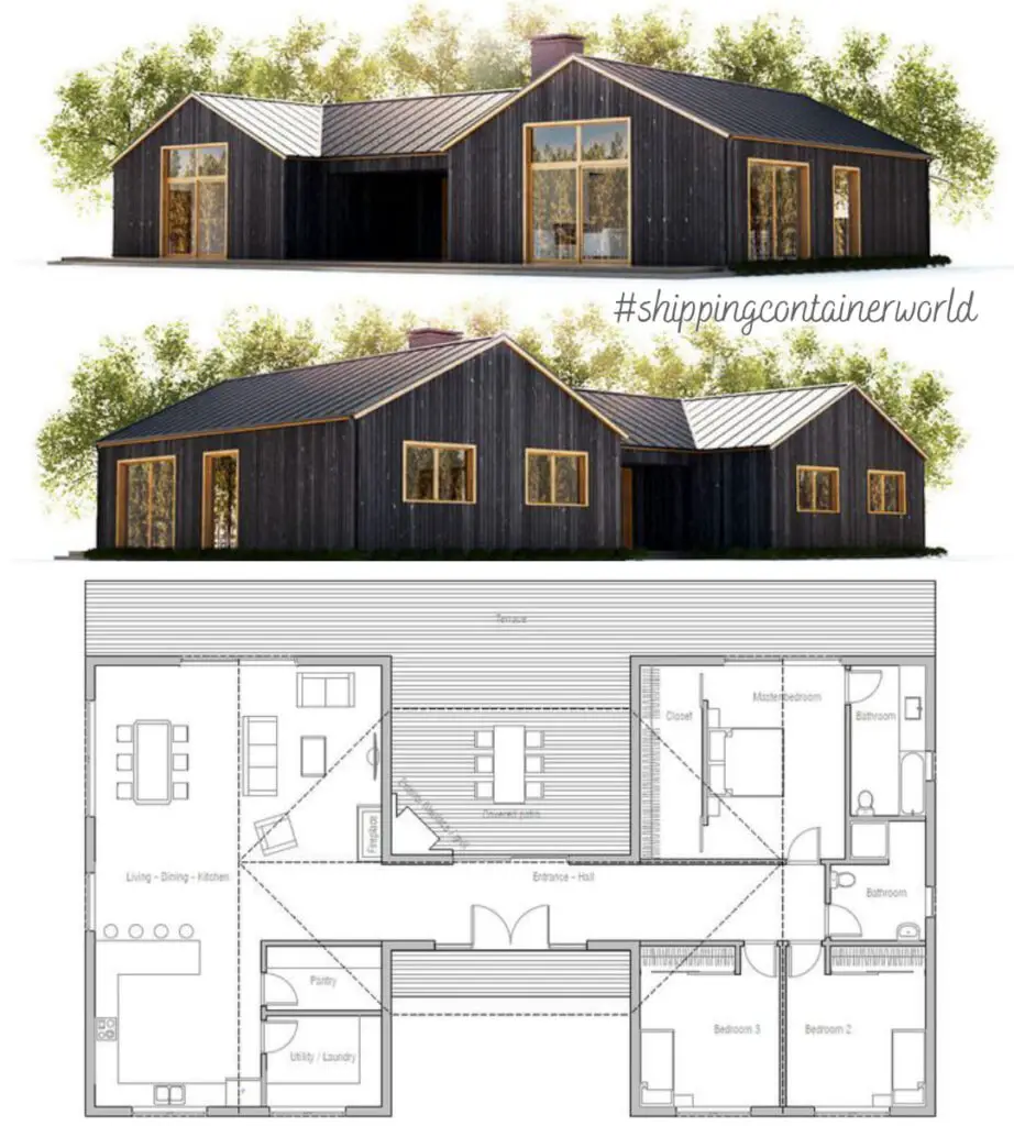 Shipping Container House Plans Making A Home With It Living In A   Container House Plans 3 922x1024 