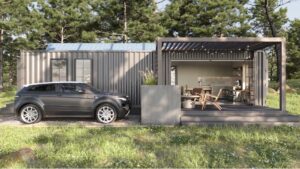 Dreamy Container House Model with Outdoor Cinema