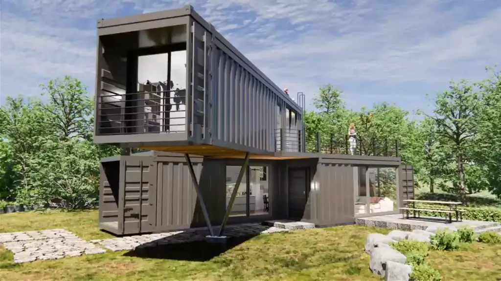 915 sqft 2-Storey Container House Design