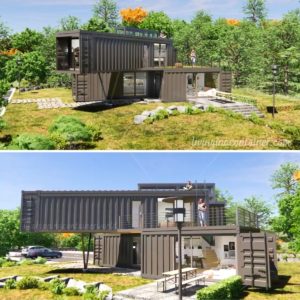 915 sqft 2-Storey Container House Design