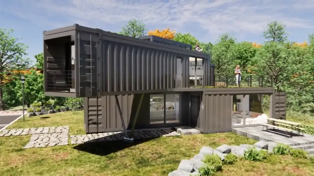 915 sqft 2-Storey Container House Design