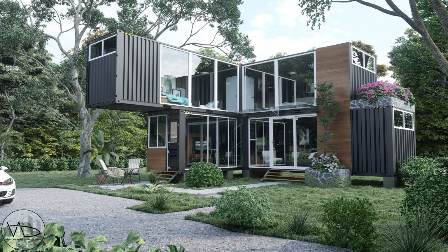 Black Shining Container Home