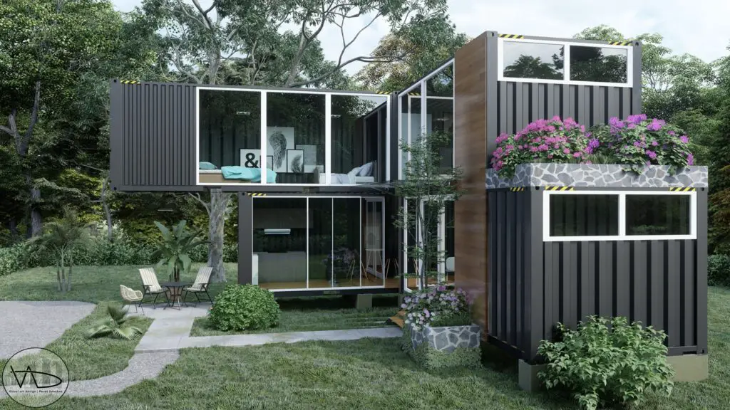 Black Shining Container Home