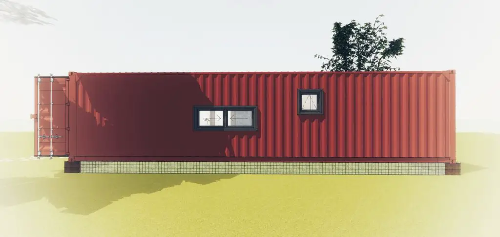 Container Home Painted Red