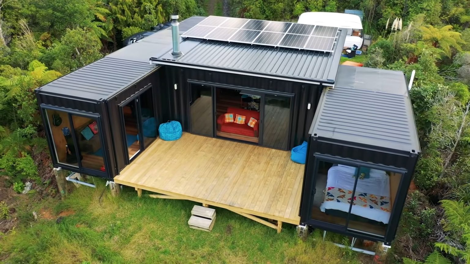 Living In A Container Home Located in New Zealand - Living in a Container