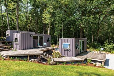 Liz and Todd's Glamorous Purple Container House in Northport