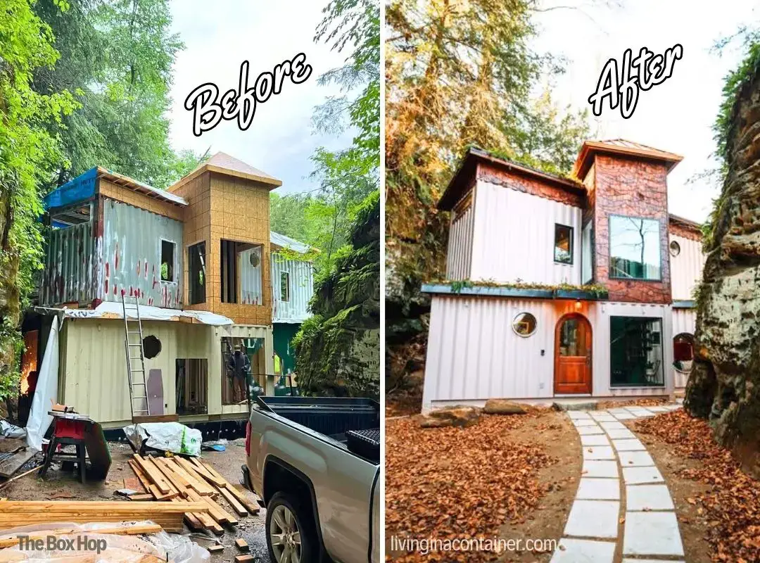 Liz and Todd's Glamorous Purple Container House in Northport