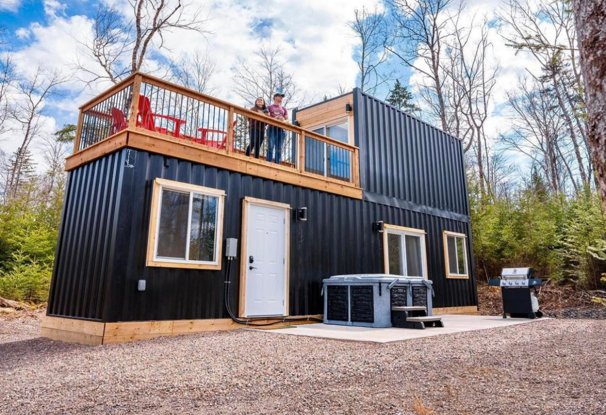 Hemlock Stacked Shipping Container Cabin