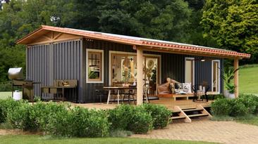 Black Lily Pad Shipping Container - Dream Tiny Living