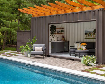 How a Shipping Container Pool Cabana Transformed This Backyard into a Paradise